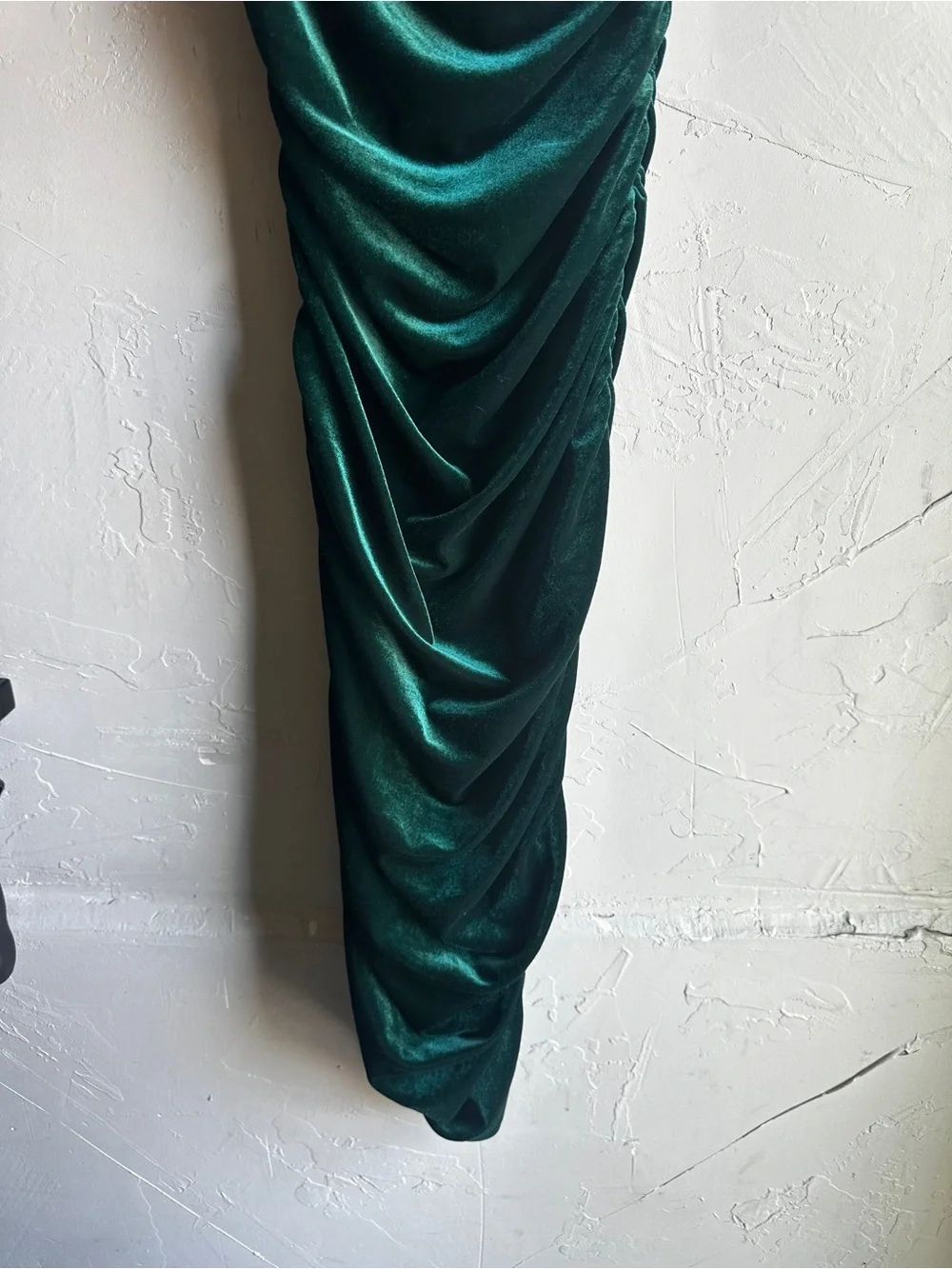 Lovers + Friends Milwood Midi Dress Emerald Velvet Ruched Y2K Party Sz S - Picture 5 of 14